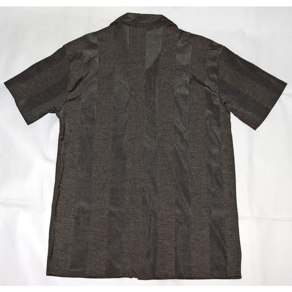 Positano Men's Short Sleeve Button‎ Front Textured Brown Shirt Size Large - Picture 3 of 6